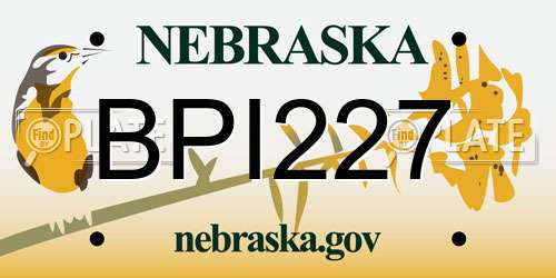 BPI227 Nebraska License Plate