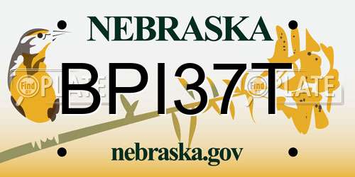 BPI37T Nebraska License Plate