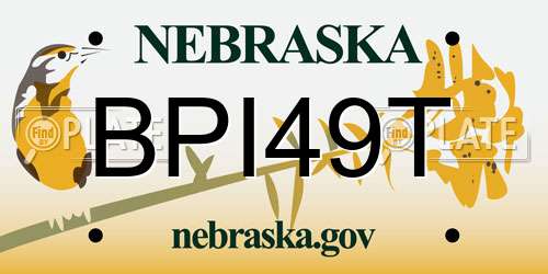 BPI49T Nebraska License Plate