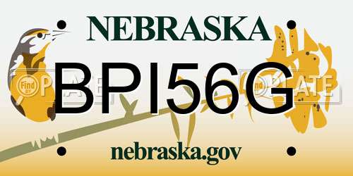 BPI56G Nebraska License Plate