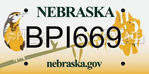 BPI669 Nebraska License Plate