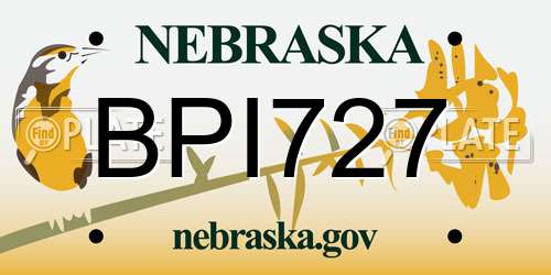 BPI727 Nebraska License Plate