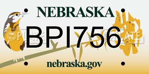 BPI756 Nebraska License Plate