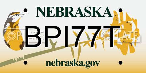BPI77T Nebraska License Plate