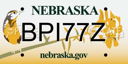 BPI77Z Nebraska License Plate