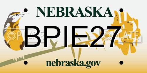 BPIE27 Nebraska License Plate