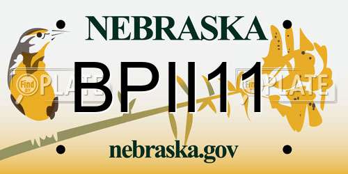 BPII11 Nebraska License Plate