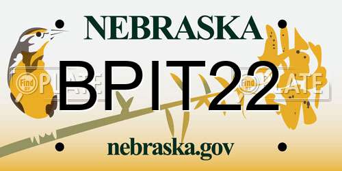 BPIT22 Nebraska License Plate