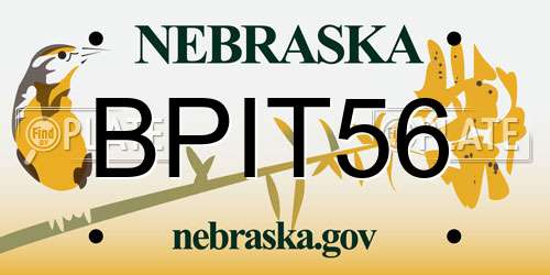 BPIT56 Nebraska License Plate