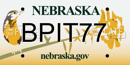 BPIT77 Nebraska License Plate