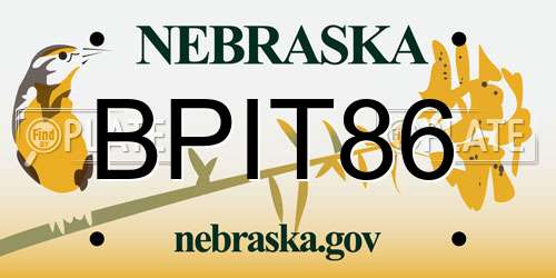 BPIT86 Nebraska License Plate