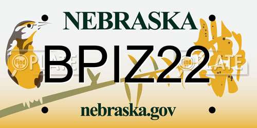 BPIZ22 Nebraska License Plate