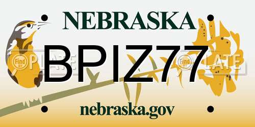 BPIZ77 Nebraska License Plate