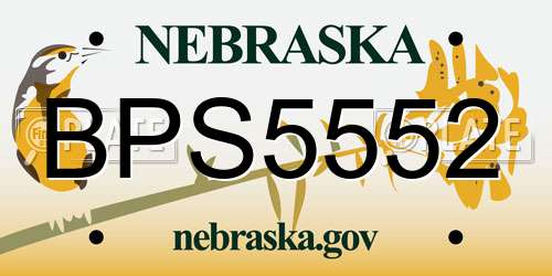 BPS5552 Nebraska License Plate
