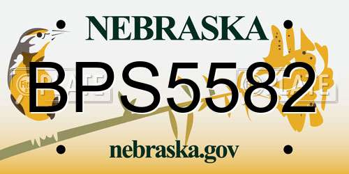 BPS5582 Nebraska License Plate