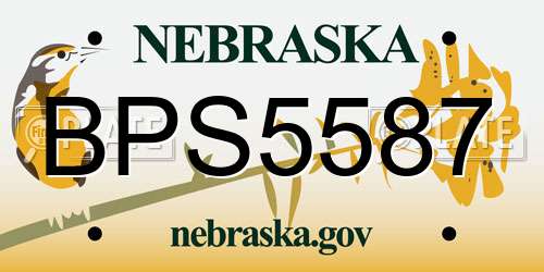 BPS5587 Nebraska License Plate