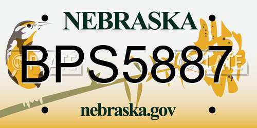 BPS5887 Nebraska License Plate