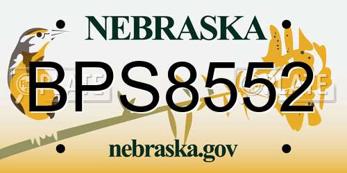 BPS8552 Nebraska License Plate
