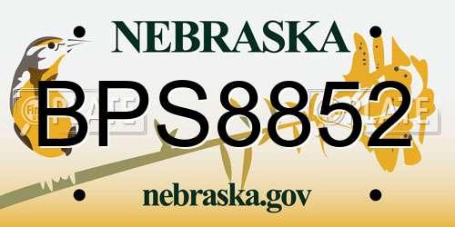 BPS8852 Nebraska License Plate