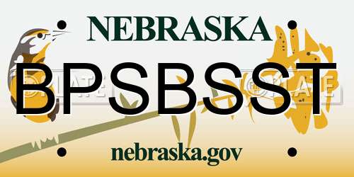 BPSBSST Nebraska License Plate