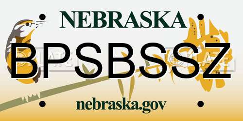 BPSBSSZ Nebraska License Plate