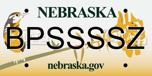 BPSSSSZ Nebraska License Plate