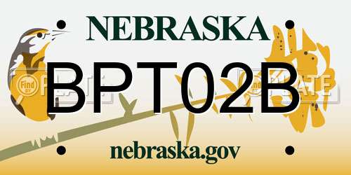 BPT02B Nebraska License Plate