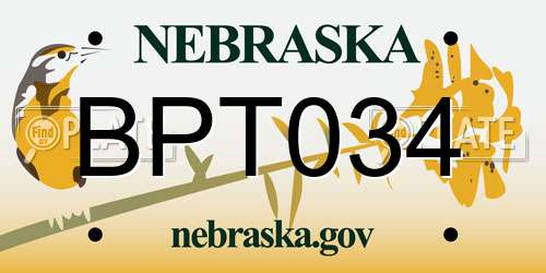 BPT034 Nebraska License Plate
