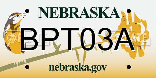 BPT03A Nebraska License Plate
