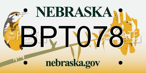 BPT078 Nebraska License Plate