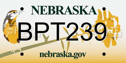 BPT239 Nebraska License Plate