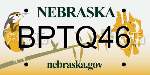 BPTQ46 Nebraska License Plate
