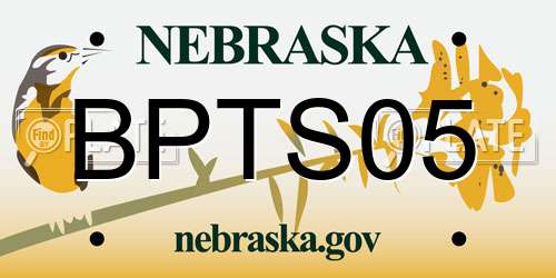 BPTS05 Nebraska License Plate