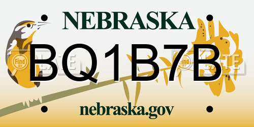 BQ1B7B Nebraska License Plate