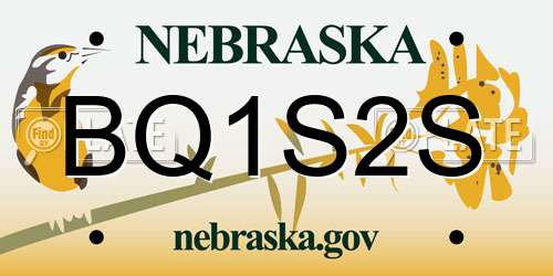 BQ1S2S Nebraska License Plate