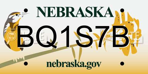BQ1S7B Nebraska License Plate
