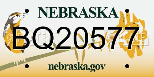 BQ20577 Nebraska License Plate