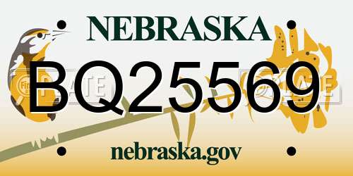 BQ25569 Nebraska License Plate