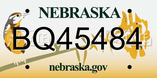 BQ45484 Nebraska License Plate