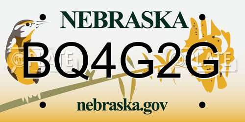 BQ4G2G Nebraska License Plate