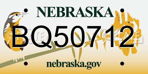 BQ50712 Nebraska License Plate