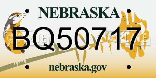 BQ50717 Nebraska License Plate