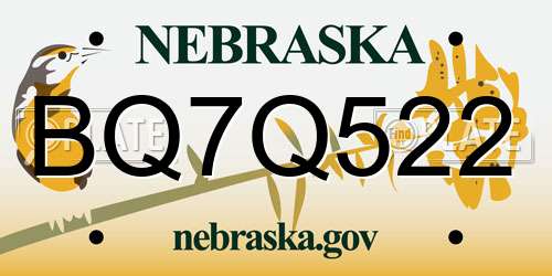 BQ7Q522 Nebraska License Plate