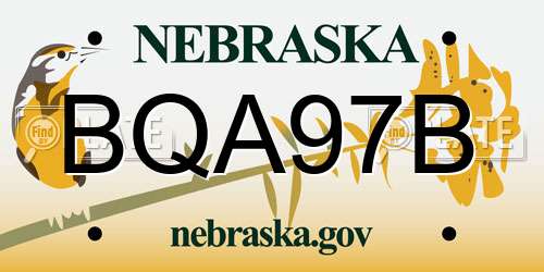 BQA97B Nebraska License Plate