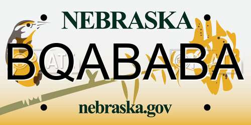 BQABABA Nebraska License Plate