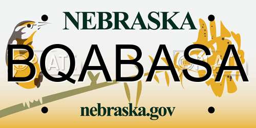 BQABASA Nebraska License Plate