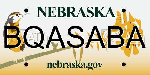 BQASABA Nebraska License Plate