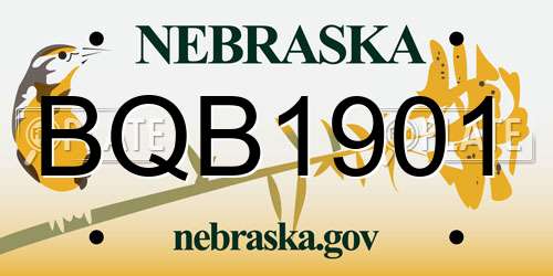 BQB1901 Nebraska License Plate