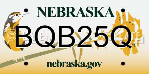 BQB25Q Nebraska License Plate