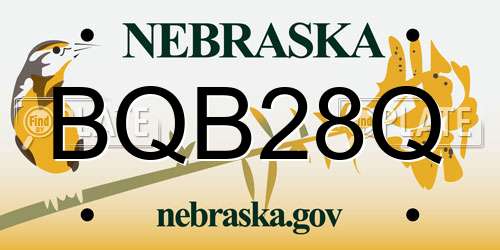 BQB28Q Nebraska License Plate